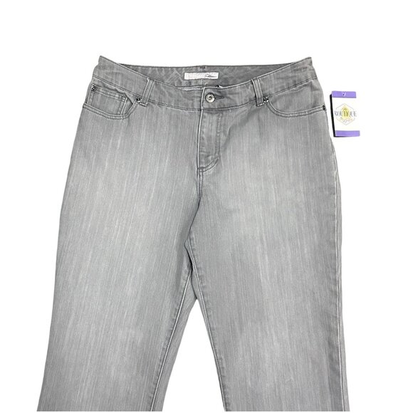 Vtg Chicos Platinum 2 Jeans Gray Straight Leg High Rise Minimalist Normcore L - Picture 3 of 12